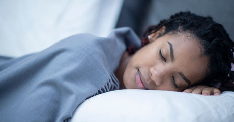 lady in blue top sleeping magnesium glycinate | Ustawi Health Bazaar Kenya