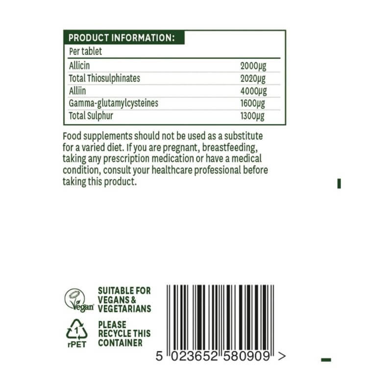 Natures Aid Concentrated Garlic Label