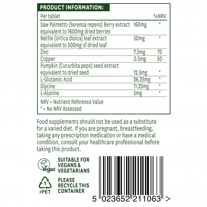 Natures Aid Saw Palmetto Complex Label