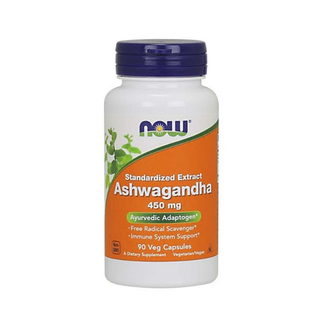 NOW Ashwagandha 450 mg 90 Veg Capsules Stress Adrenal Support