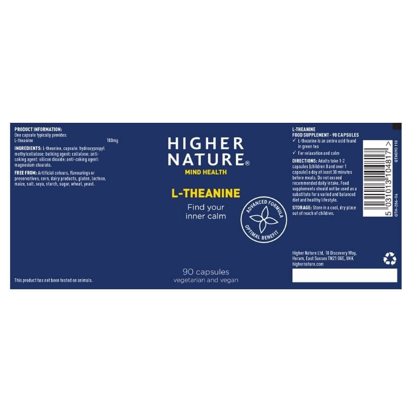 Higher Nature L-Theanine Label